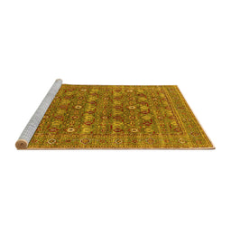 Sideview of Machine Washable Oriental Yellow Industrial Rug, wshurb2313yw