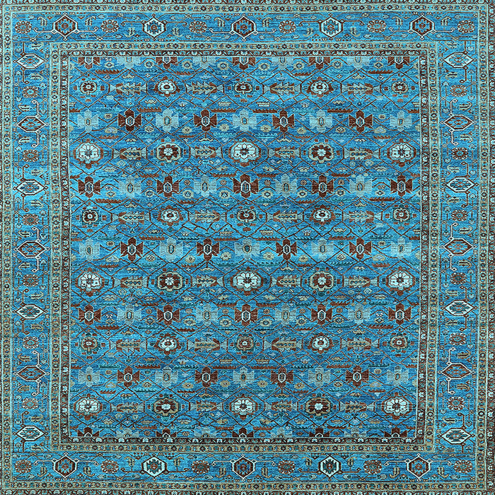 Square Oriental Light Blue Industrial Rug, urb2313lblu