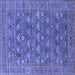 Square Oriental Blue Industrial Rug, urb2313blu