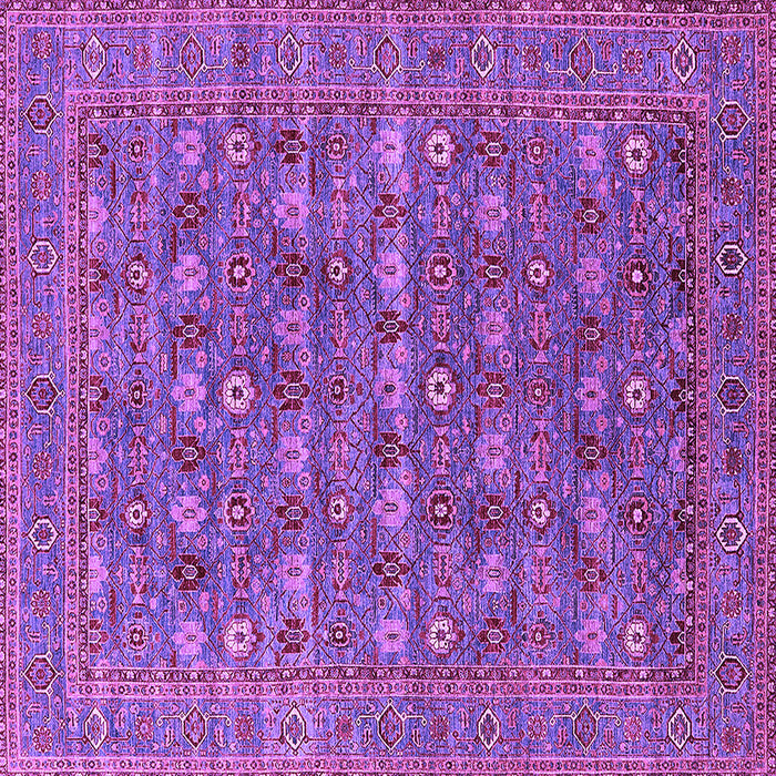Square Machine Washable Oriental Purple Industrial Area Rugs, wshurb2313pur