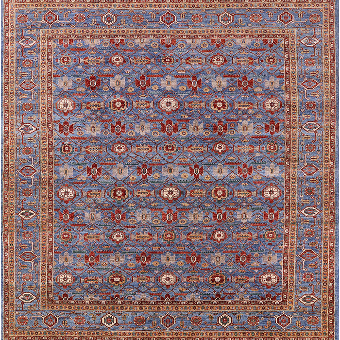 Square Mid-Century Modern Dark Gray Oriental Rug, urb2313