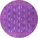 Round Machine Washable Oriental Purple Industrial Area Rugs, wshurb2313pur