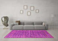 Machine Washable Oriental Pink Industrial Rug, wshurb2313pnk