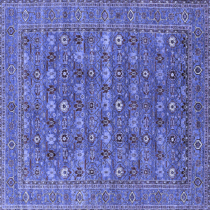 Square Machine Washable Oriental Blue Industrial Rug, wshurb2313blu