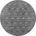 Round Oriental Gray Industrial Rug, urb2313gry