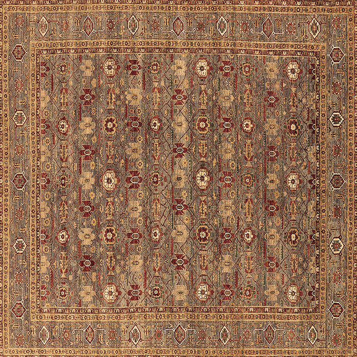 Square Oriental Brown Industrial Rug, urb2313brn