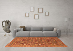 Machine Washable Oriental Orange Industrial Area Rugs in a Living Room, wshurb2313org