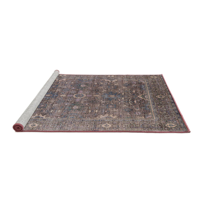 Sideview of Machine Washable Industrial Modern Rosy Brown Pink Rug, wshurb2314