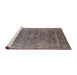 Sideview of Machine Washable Industrial Modern Rosy Brown Pink Rug, wshurb2314