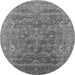 Round Oriental Gray Industrial Rug, urb2314gry