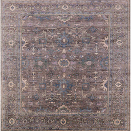 Square Mid-Century Modern Rosy Brown Pink Oriental Rug, urb2314