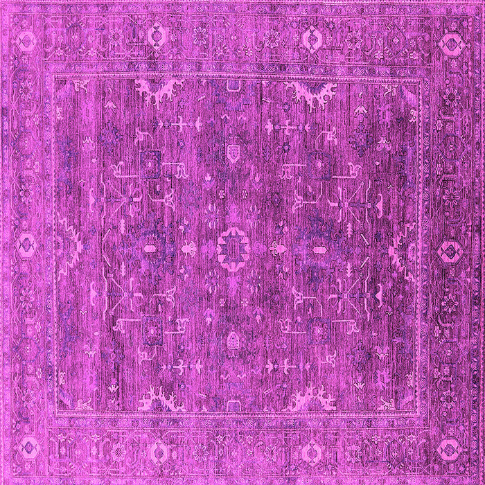 Square Machine Washable Oriental Pink Industrial Rug, wshurb2314pnk