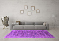 Machine Washable Oriental Purple Industrial Rug, wshurb2314pur