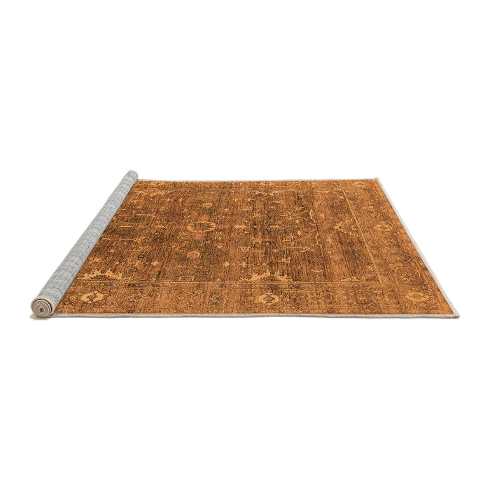 Sideview of Machine Washable Oriental Orange Industrial Area Rugs, wshurb2314org