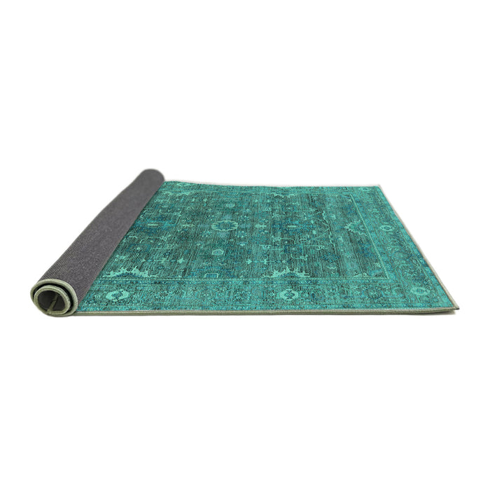 Sideview of Oriental Turquoise Industrial Rug, urb2314turq