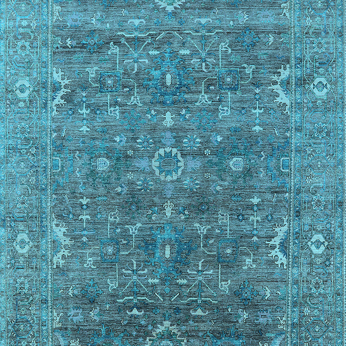 Machine Washable Oriental Light Blue Industrial Rug, wshurb2314lblu