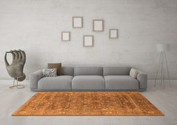 Machine Washable Oriental Orange Industrial Area Rugs in a Living Room, wshurb2314org