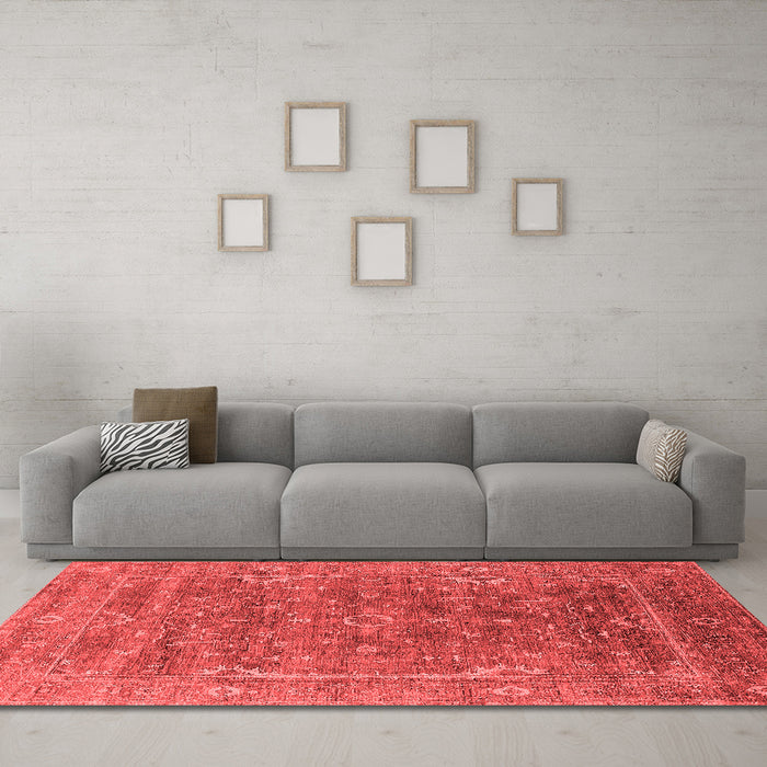 Industrial Red Washable Rugs