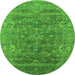 Round Oriental Green Industrial Rug, urb2314grn