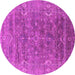 Round Oriental Pink Industrial Rug, urb2314pnk