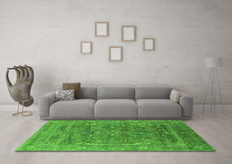 Machine Washable Oriental Green Industrial Area Rugs in a Living Room,, wshurb2314grn