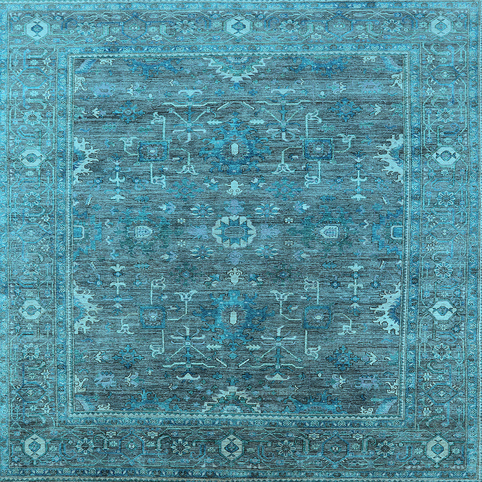 Square Oriental Light Blue Industrial Rug, urb2314lblu