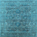 Square Oriental Light Blue Industrial Rug, urb2314lblu