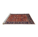 Sideview of Machine Washable Industrial Modern Saffron Red Rug, wshurb2315