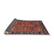 Sideview of Mid-Century Modern Saffron Red Oriental Rug, urb2315