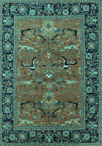 Oriental Turquoise Industrial Rug, urb2315turq