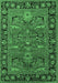 Machine Washable Oriental Emerald Green Industrial Area Rugs, wshurb2315emgrn