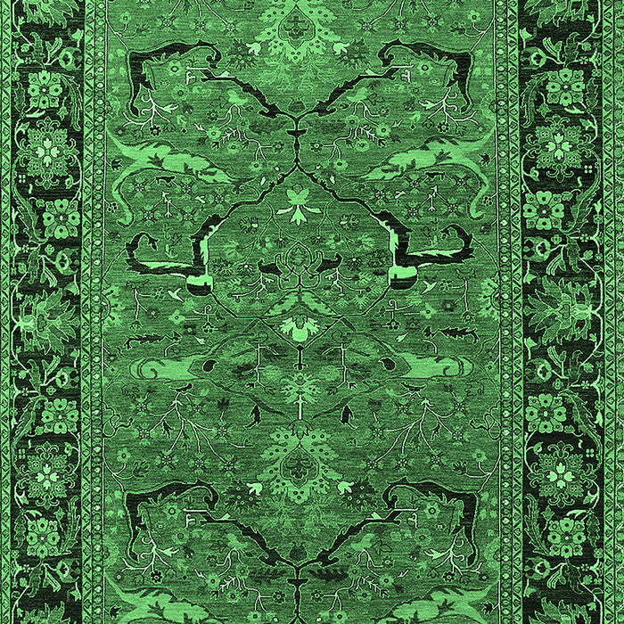 Machine Washable Oriental Emerald Green Industrial Area Rugs, wshurb2315emgrn