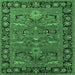 Square Oriental Emerald Green Industrial Rug, urb2315emgrn