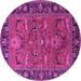 Round Oriental Pink Industrial Rug, urb2315pnk