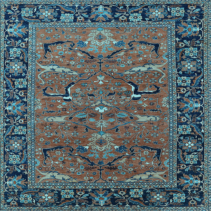 Square Oriental Light Blue Industrial Rug, urb2315lblu