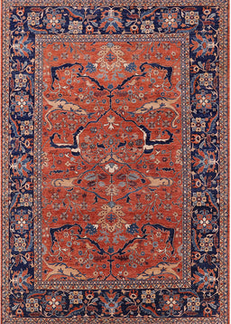 Machine Washable Industrial Modern Saffron Red Rug, wshurb2315