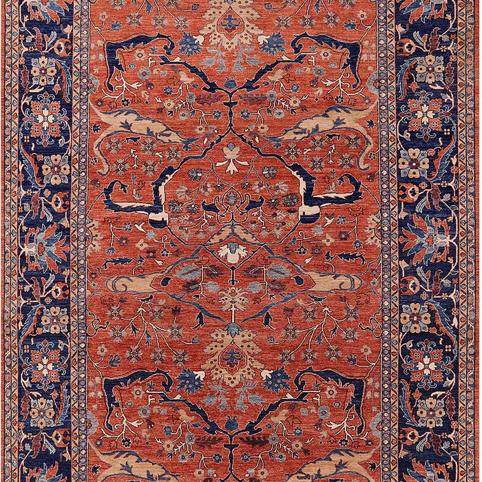 Machine Washable Industrial Modern Saffron Red Rug, wshurb2315