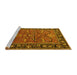 Sideview of Machine Washable Oriental Yellow Industrial Rug, wshurb2315yw