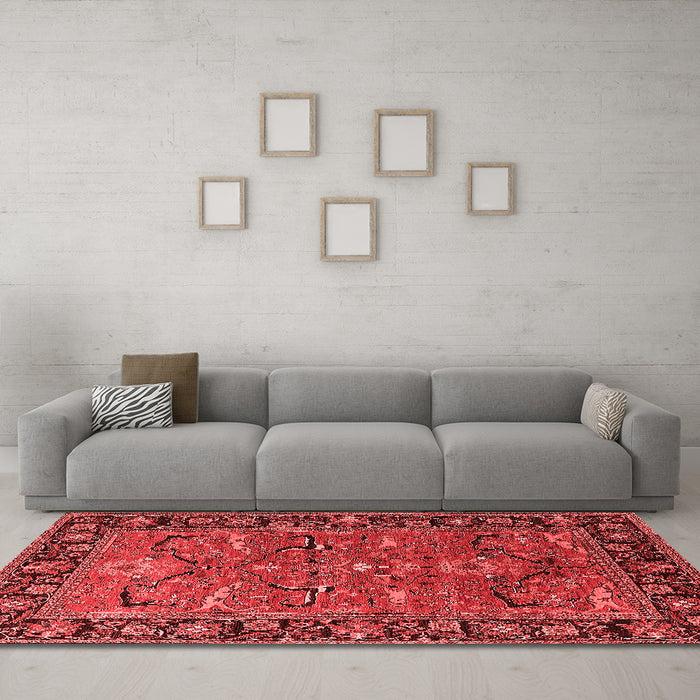 Industrial Red Washable Rugs