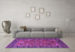 Machine Washable Oriental Purple Industrial Area Rugs in a Living Room, wshurb2315pur