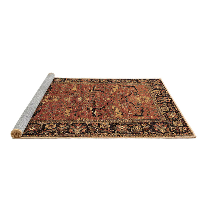 Sideview of Machine Washable Oriental Brown Industrial Rug, wshurb2315brn