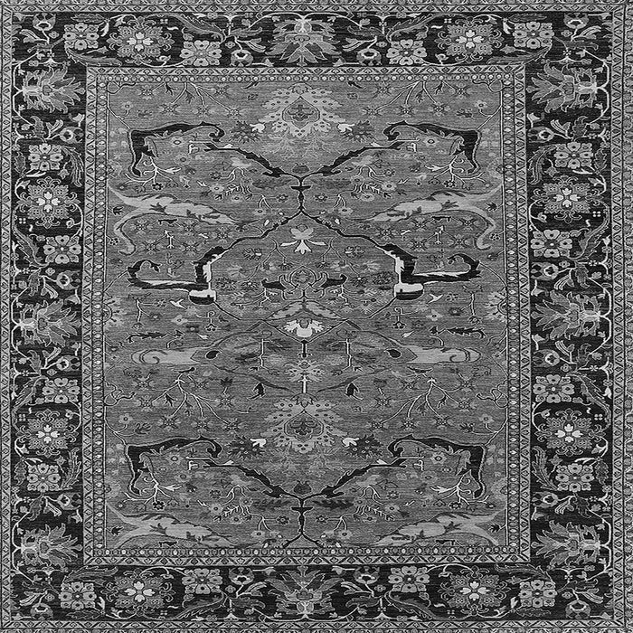 Square Machine Washable Oriental Gray Industrial Rug, wshurb2315gry