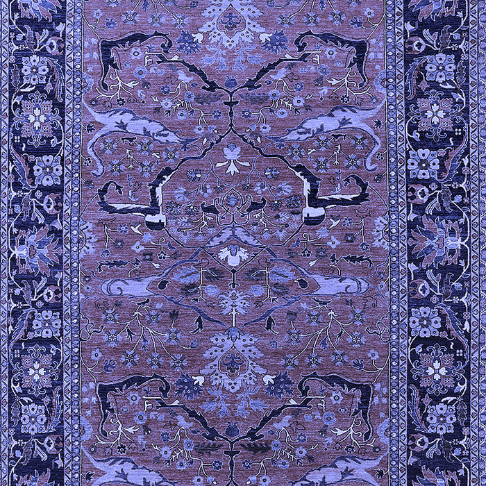 Machine Washable Oriental Blue Industrial Rug, wshurb2315blu