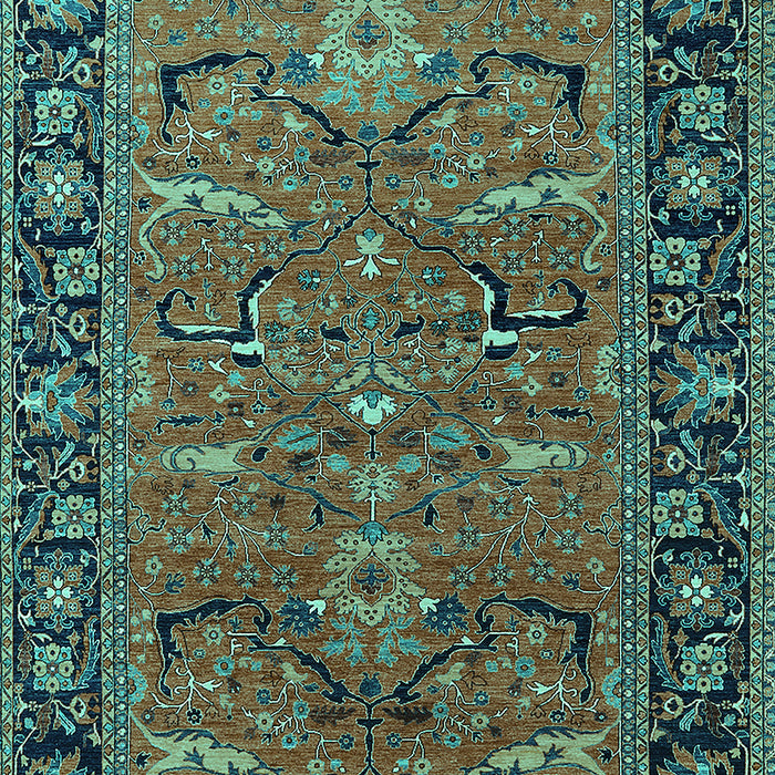 Machine Washable Oriental Turquoise Industrial Area Rugs, wshurb2315turq