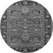 Round Oriental Gray Industrial Rug, urb2315gry