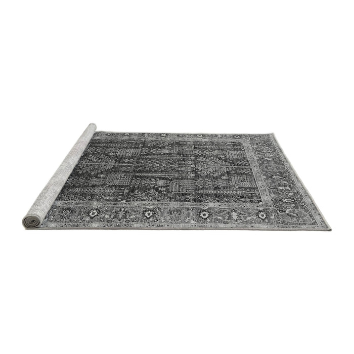 Sideview of Machine Washable Oriental Gray Industrial Rug, wshurb2316gry