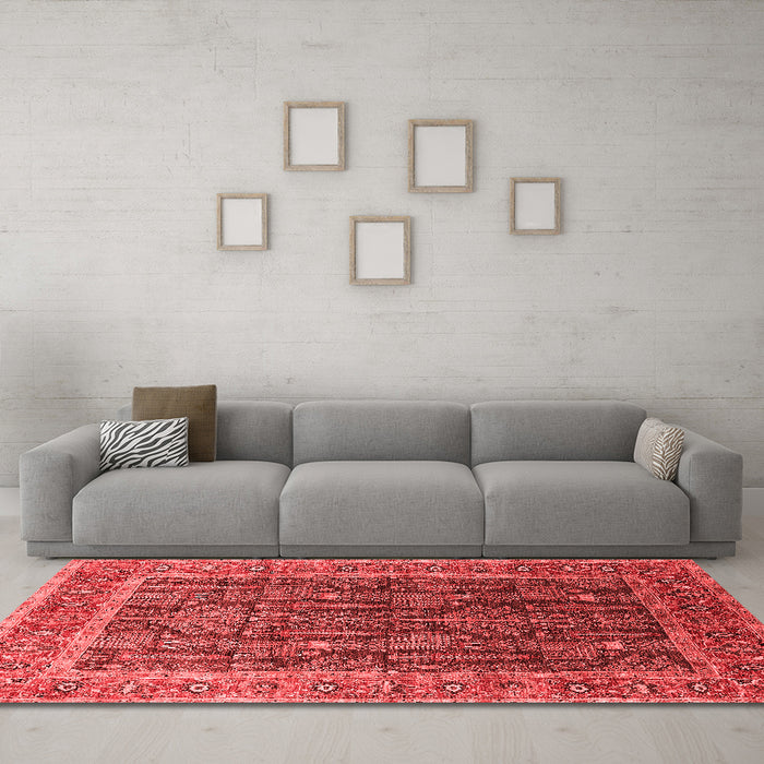 Industrial Red Washable Rugs