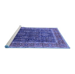 Sideview of Machine Washable Oriental Blue Industrial Rug, wshurb2316blu