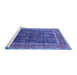 Sideview of Machine Washable Oriental Blue Industrial Rug, wshurb2316blu