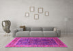 Machine Washable Oriental Pink Industrial Rug in a Living Room, wshurb2316pnk